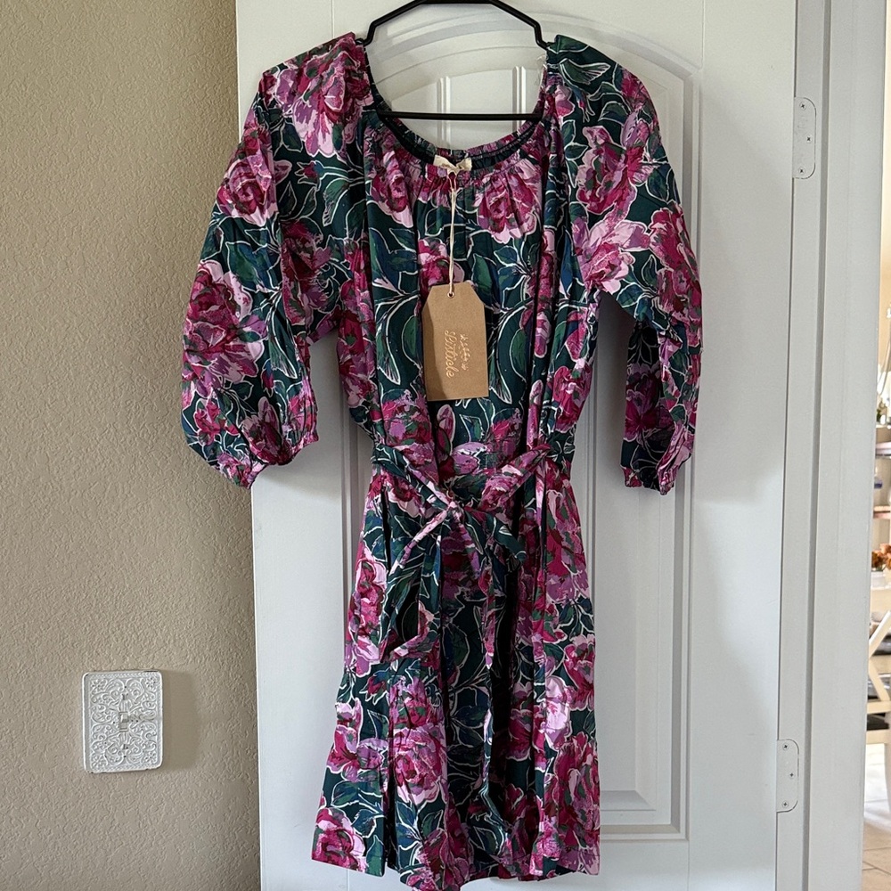 Listicle Pink and Green Floral Dress